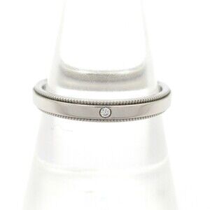 Tiffany & Co. Together Millegrain Band Ring Ring Pt950 Diamond